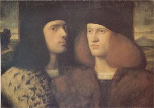 Giovanni Cariani Portrait of Two Young Men (mk05) oil painting image